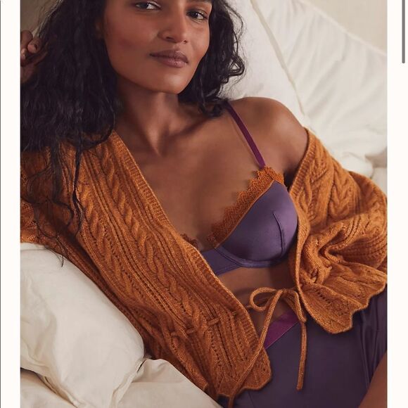 Free People Aralie Lace Trim Underwire Bra Size 32 Matching panties diff listing - Picture 3 of 8